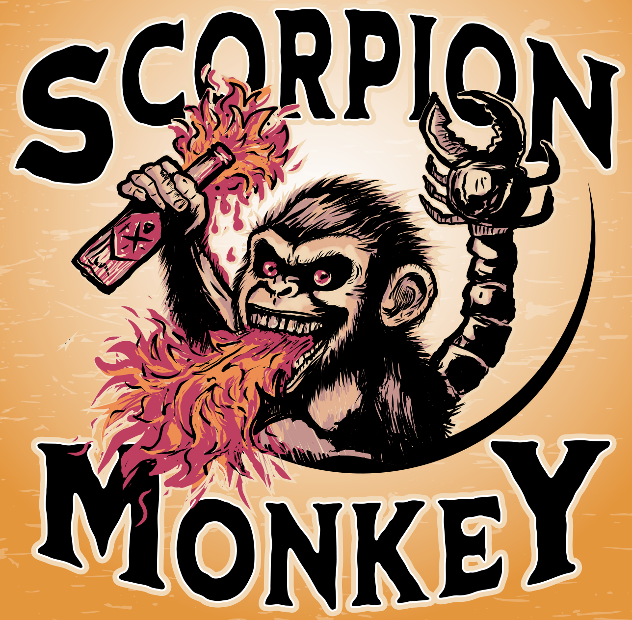 SCORPION MONKEY HOT SAUCE ILLUSTRATION