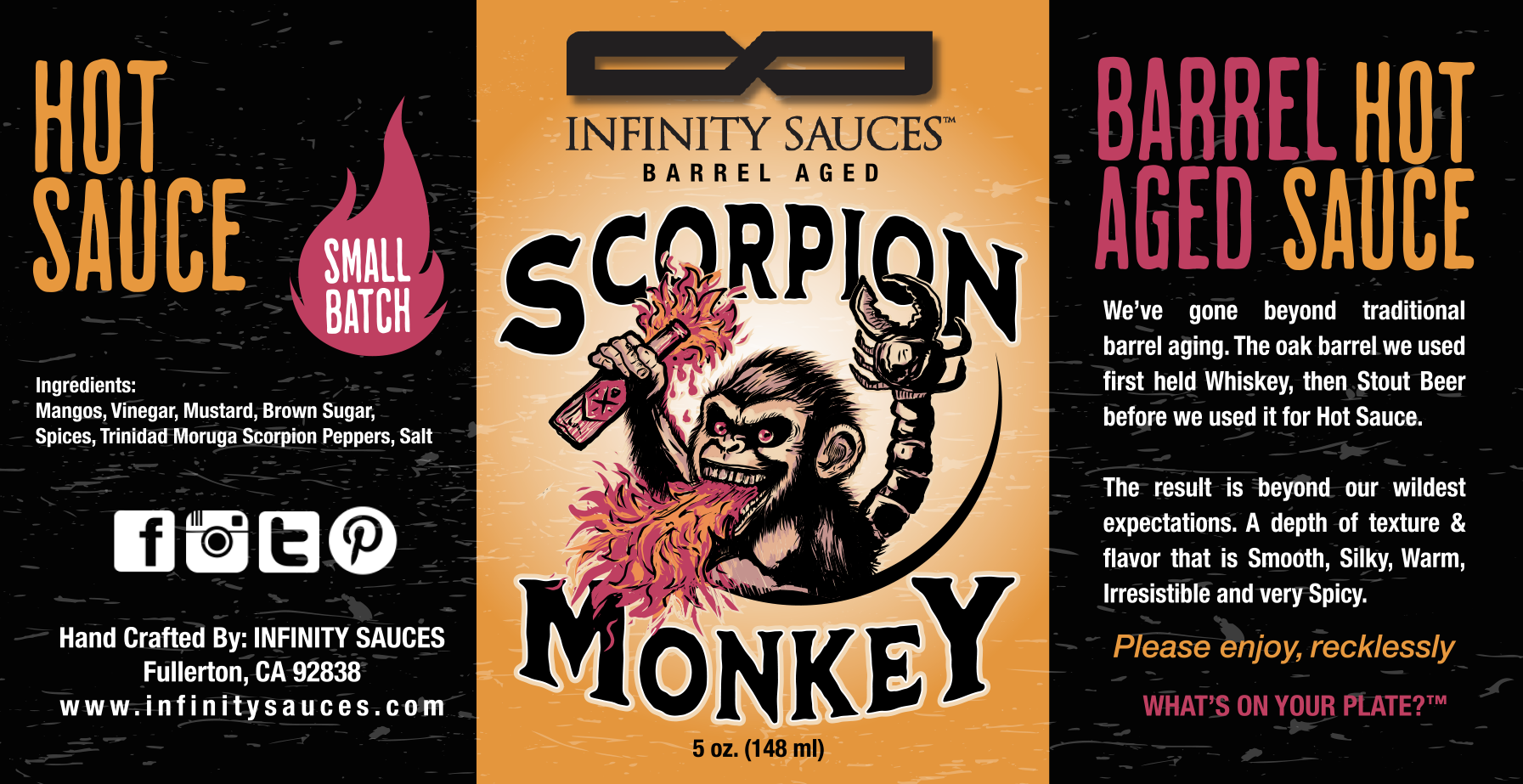 SCORPION MONKEY HOT SAUCE LABEL